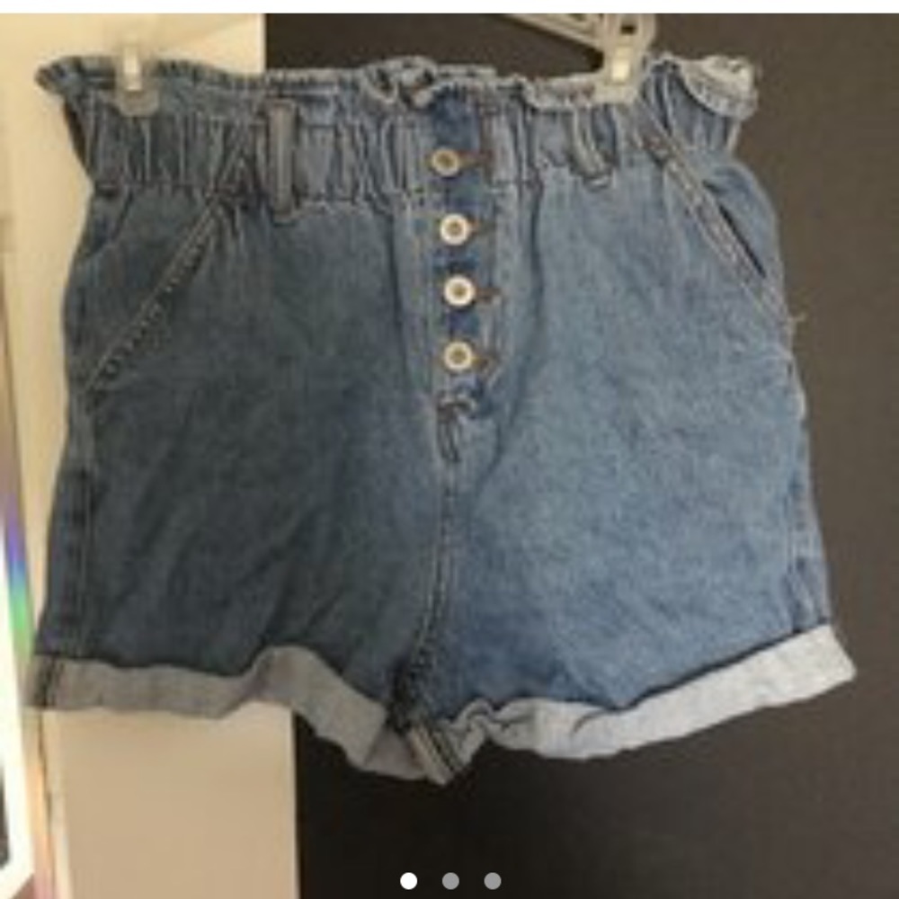 Denim paper bag shortsss🔥✨